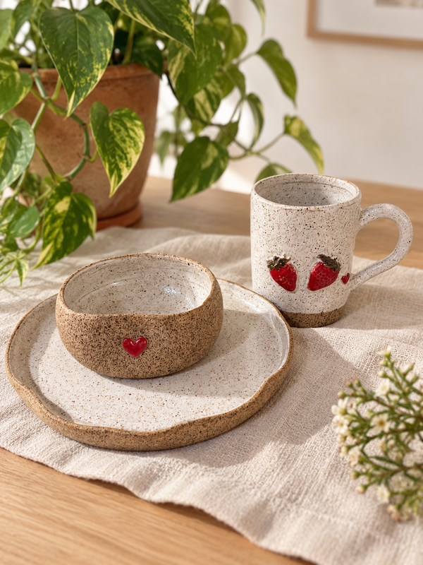 Trio café na varanda